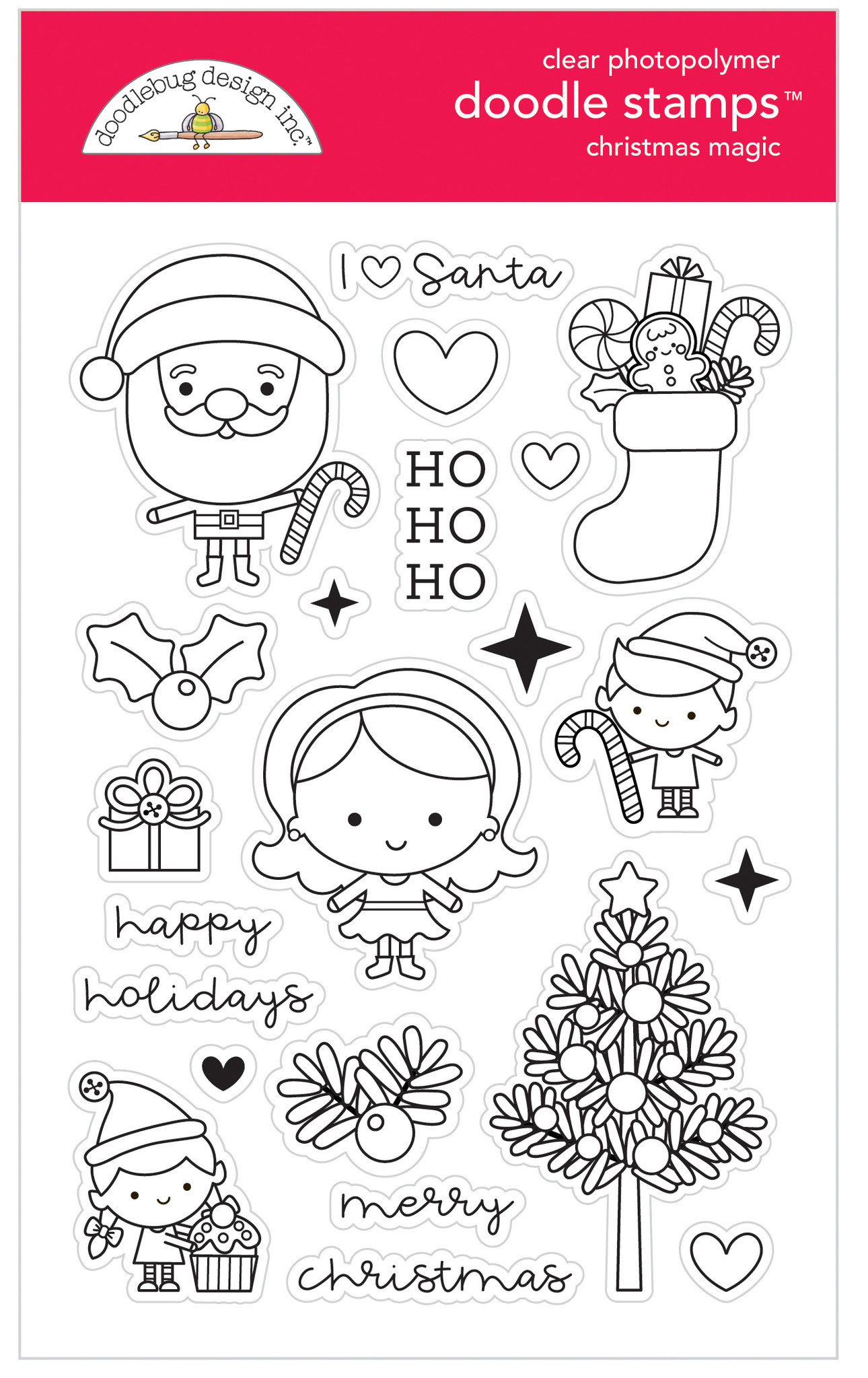 Doodlebug Design "Christmas Magic" Stamps Stempel (6477)