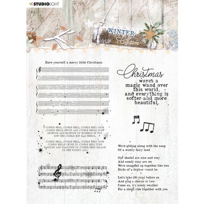 Studio Light - Clear Stamp Musik / WINTER CHARM Nr 493 - Faltkarten.com
