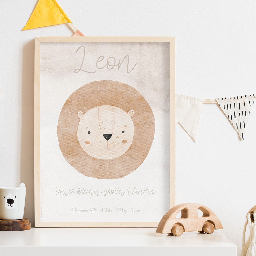 Personalisiertes Geburtsposter Mit Namen & Daten – A4 Kunstdruck Als Babygeschenk | Individuell Gestaltet