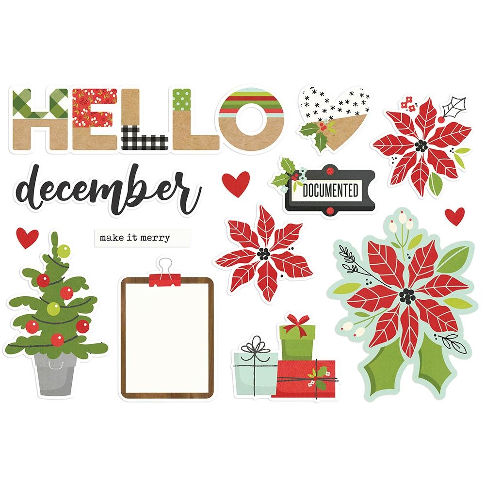 Simple Stories Simple Pages Page Pieces Hello December (15729) Bits ...