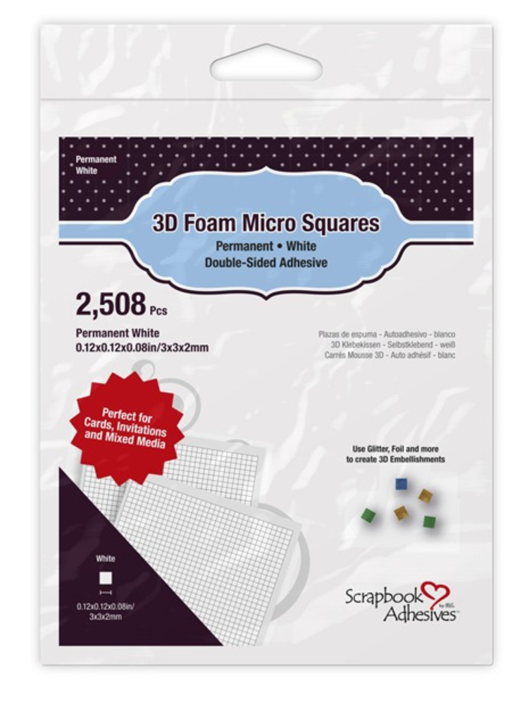 Scrapbook Adhesives 3D Foam Squares Micro White Klebepads 
