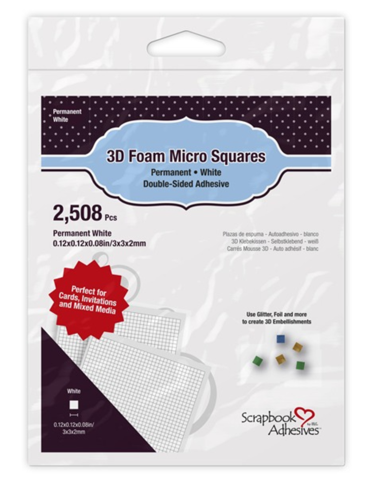 Scrapbook Adhesives 3D Foam Squares Micro White Klebepads