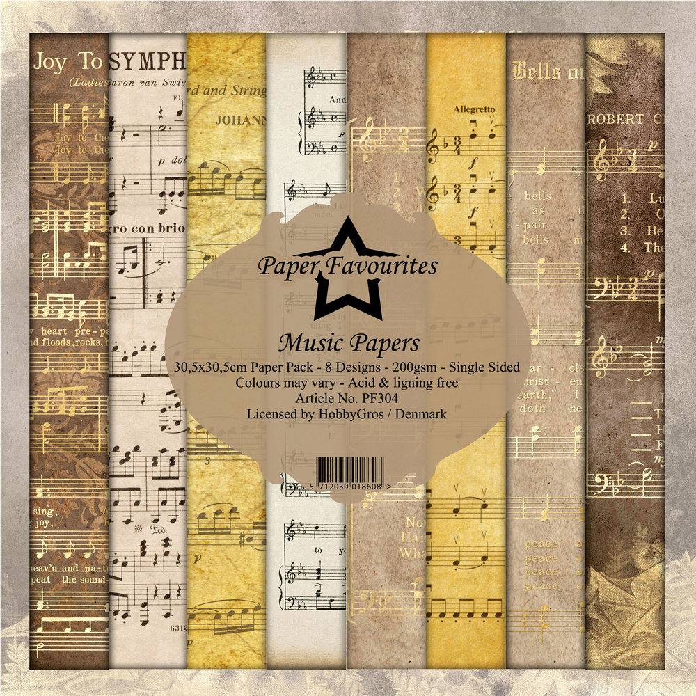 Paper Favourites Music Papers Paper Pack 12x12 Inch