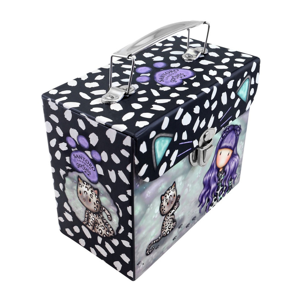 Gorjuss Santoro Make-up-Tasche – 18 X 4 Cm, Violett Mit Herzen, Für Kinder & Erwachsene