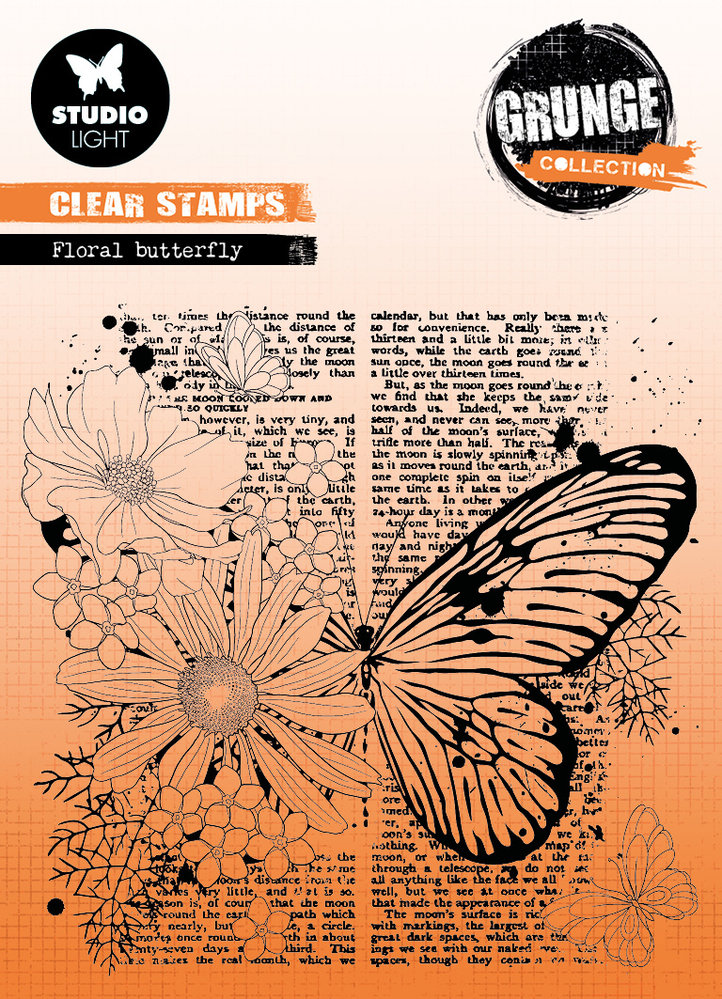 Studio Light Stempel "Floral Butterfly" Clear Stamps Grunge Collection ...