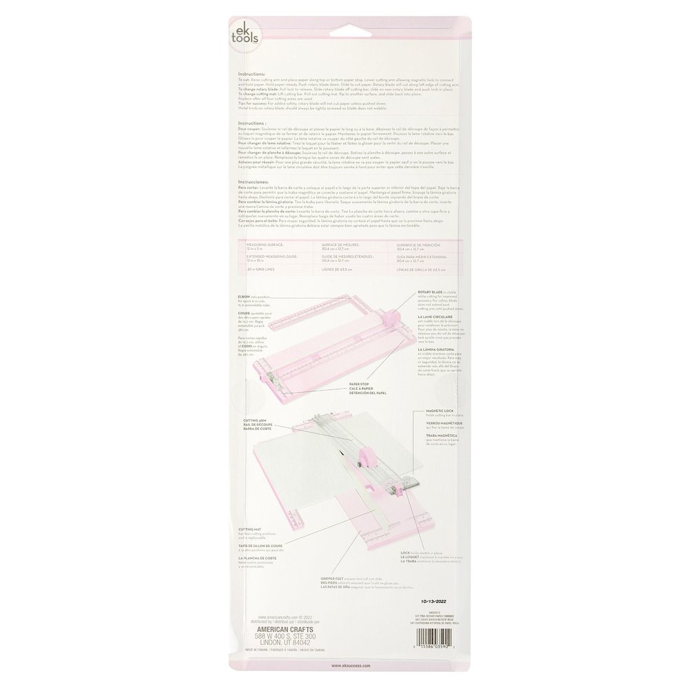 EK Tools Rotary Papiertrimmer Paper Trimmer Pink