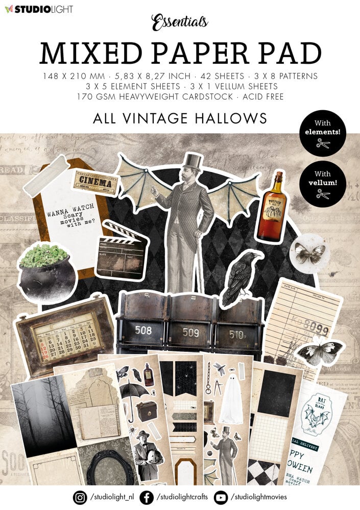 Studio Light Designpapier A5 "All Vintage Hallows" Mixed Paper Pad ...