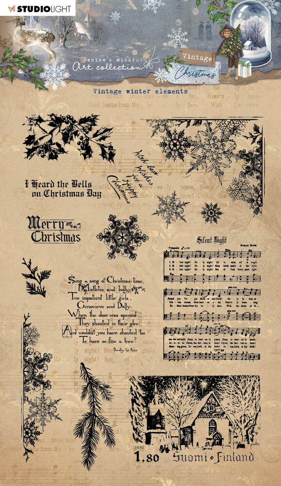 Studio Light Clear Stamps Winter Elements Stempelset - Faltkarten.com