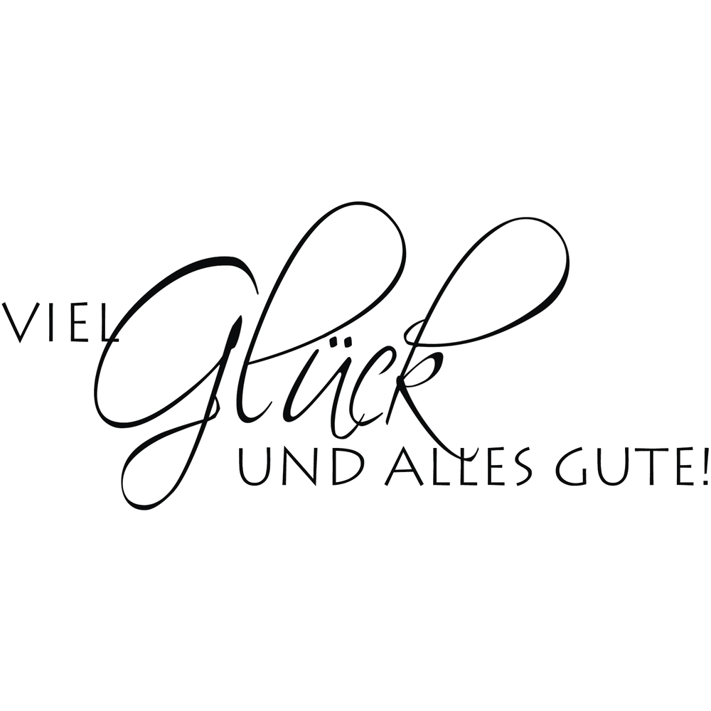 HolzStempel Viel Glück und alles Gute 4x8 cm