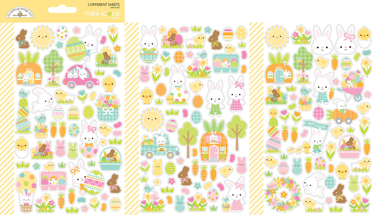Darice 80-teiliges Oster-Aufkleber-Set – 'Bunny Trail', Aus Schaumstoff, Für Basteln & Deko