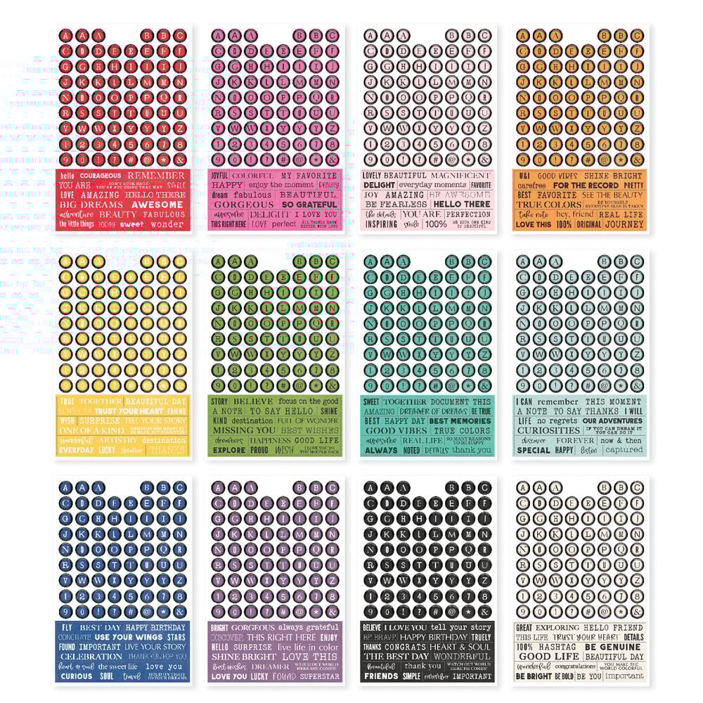Simple Stories Aufkleber Simple Vintage Essentials Color Palette Letters Labels Sticker Book 22236 Faltkarten