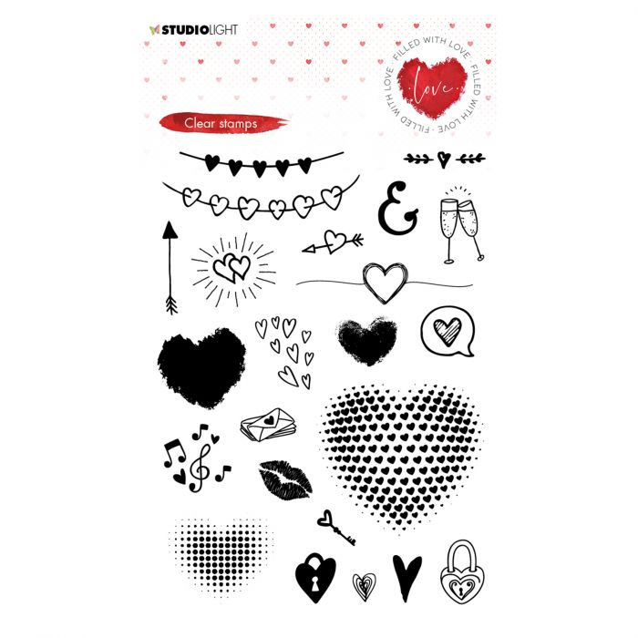 Studio Light - Clear Stamp Love elements Filled With love nr.508 ...
