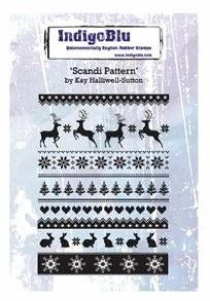 IndigoBlu "Scandi Pattern" A6 Rubber Stamp