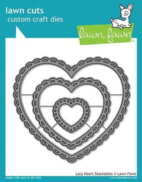 Lawn Fawn Craft Die - Lacy Heart Stackables