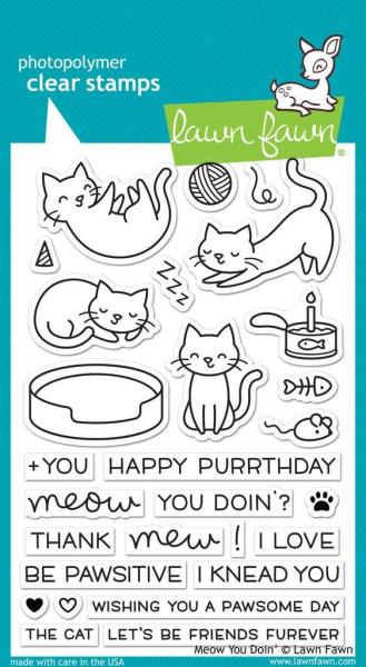 Lawn Fawn Stempelset "Meow You Doin'" Clear Stamp