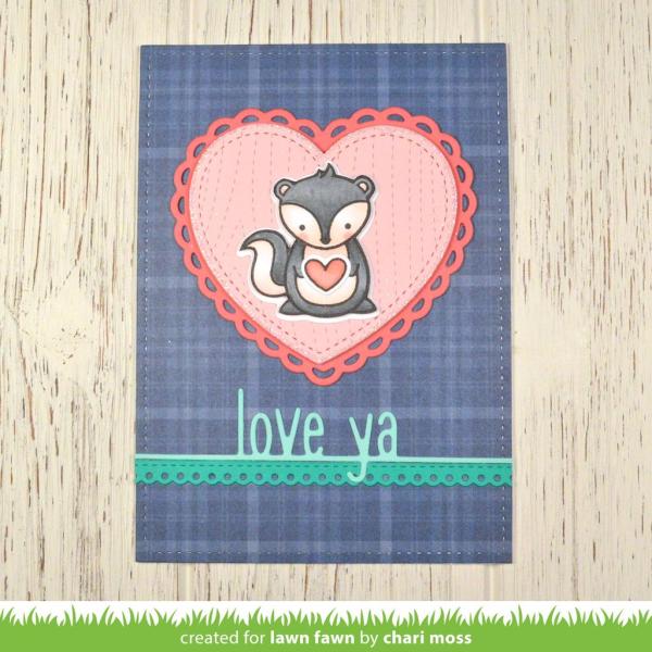 Lawn Fawn Craft Die - Outside In Stitched Heart Stackables