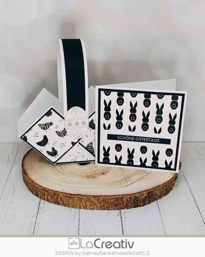LaCreativ - Designpapier "Ostern Black & White" Paper Pack 6x6" - 24 Bogen
