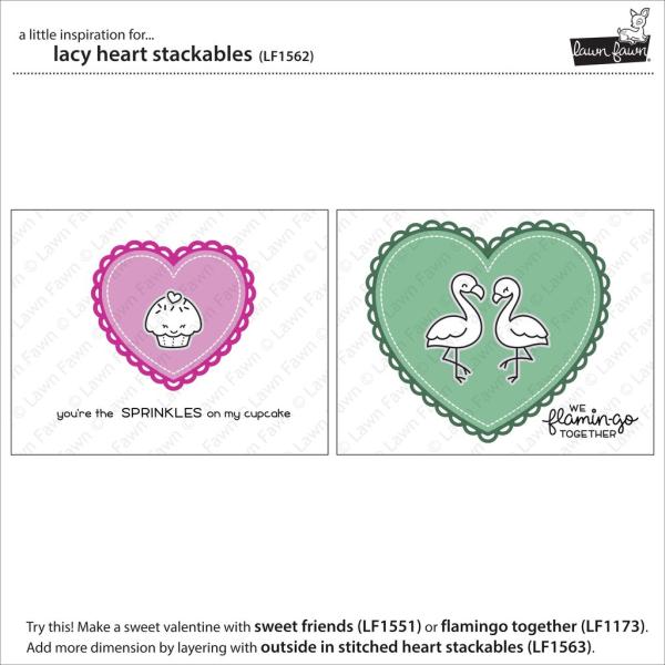 Lawn Fawn Craft Die - Lacy Heart Stackables