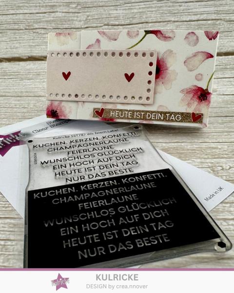 Kulricke Stempelset "Feierlaune" Label A7 Clear Stamp