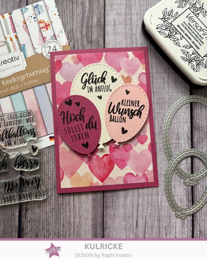 Kulricke Stempel "Luftballongrüße" Clear Stamp
