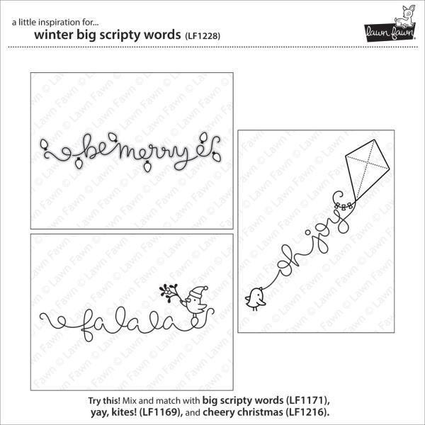 Lawn Fawn Stempelset "Winter Big Scripty Words" Clear Stamp