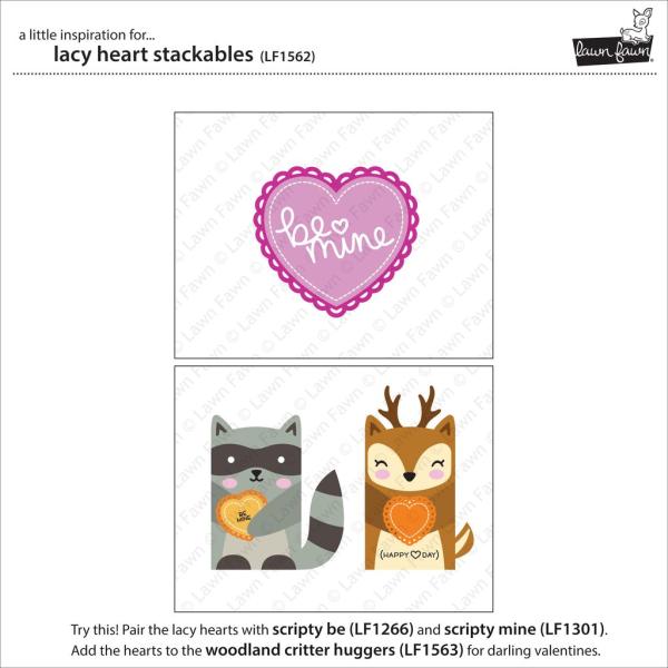 Lawn Fawn Craft Die - Lacy Heart Stackables
