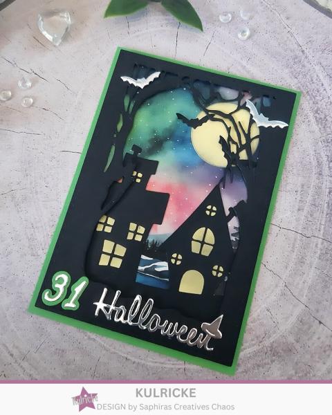 Kulricke Stanzschablone "Halloween Haus Fenster/Insert" Craft Die 