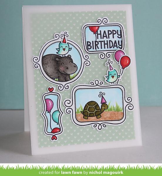 Lawn Fawn Stempelset "Flirty Frames" Clear Stamp