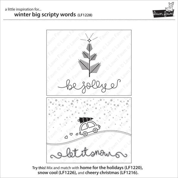 Lawn Fawn Stempelset "Winter Big Scripty Words" Clear Stamp