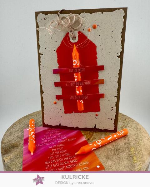 Kulricke Designpapier - "Hip Hip Hurra " Label Papier A7