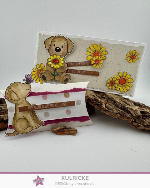 Kulricke Designpapier - "Mit Liebe gemacht " Label Papier A7