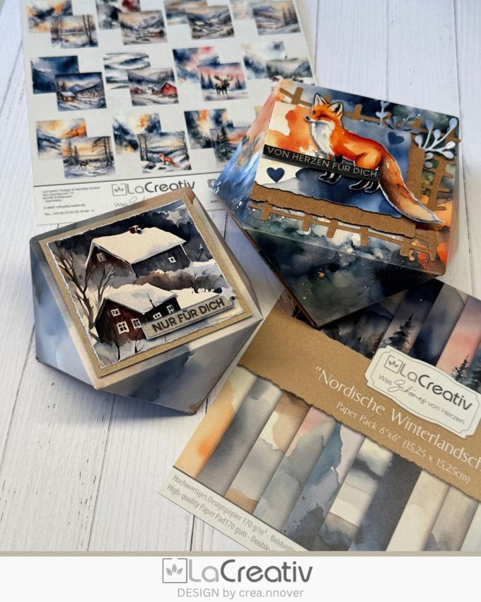 LaCreativ - Designpapier "Nordische Winterlandschaft" Paper Pack 6x6" - 24 Bogen