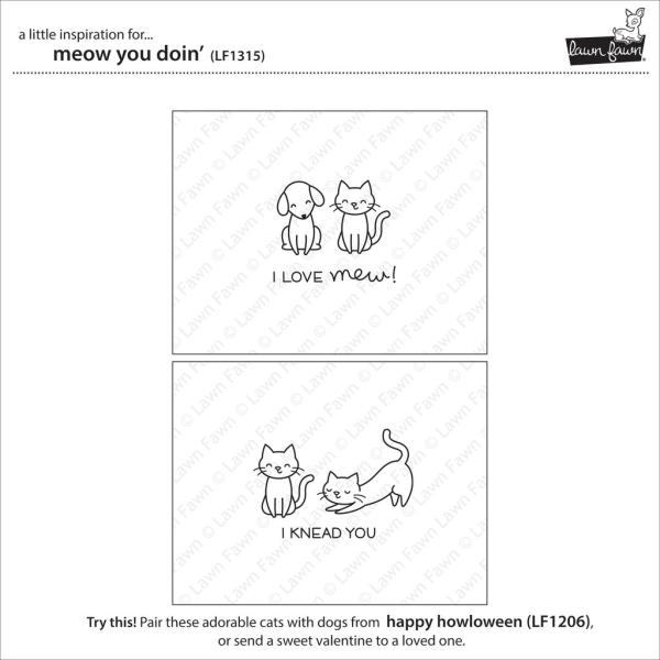 Lawn Fawn Stempelset "Meow You Doin'" Clear Stamp