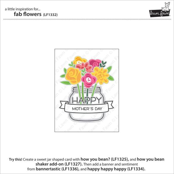 Lawn Fawn Stempelset "Fab Flowers" Clear Stamp