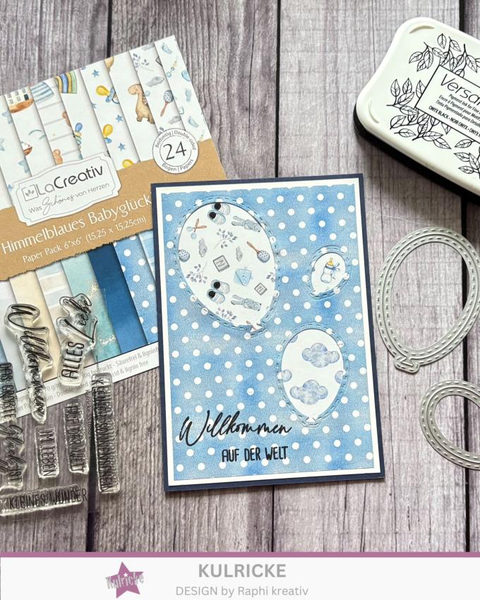 LaCreativ - Designpapier "Himmelblaues Babyglück" Paper Pack 6x6" - 24 Bogen