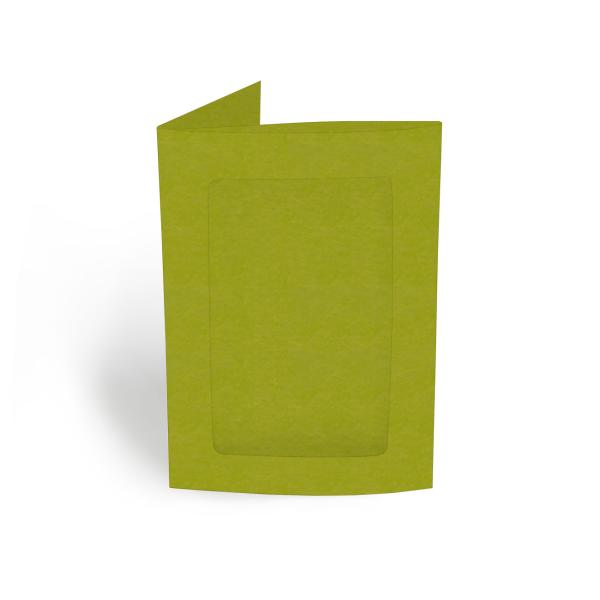 Passepartoutkarte rechteck 3-Fach DIN B6 in kraft grün