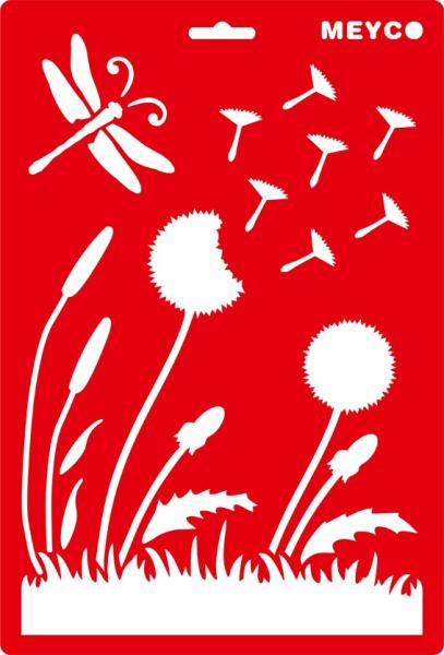 Kunststoff-Schablone "Pusteblume" 20x30cm transparent