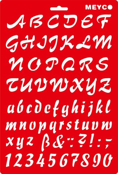 Kunststoff-Schablone "Schreibschrift" 20x30cm transparent