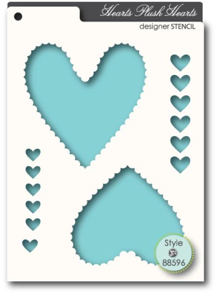 MemoryBox Schablone - Stencil "Plush Hearts" 10.2x13.8