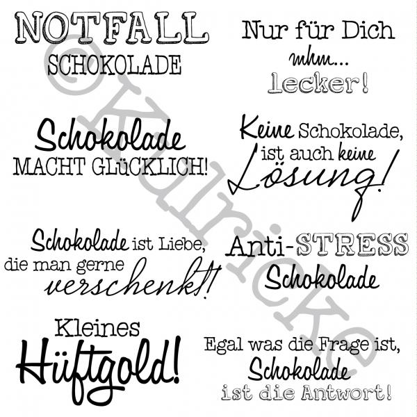 Stempelset "Schokolade 2" Clear Stamps - 8 Stempel