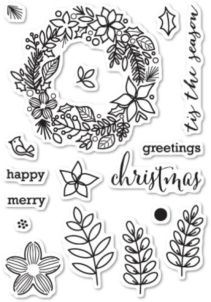 Memory Box - "Christmas Botanicals" Clear Stamp