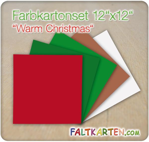 Farbkartonset 12"x12" "Warm Christmas" 20 Bogen