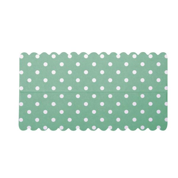Lasche zum Verschließen v. Papiertütchen, 13x7cm, blau mit Punkten