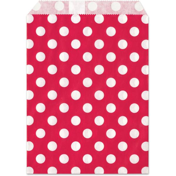 Papiertüten - Geschenktüten 25 Stück rot gepunktet 13x16,5cm
