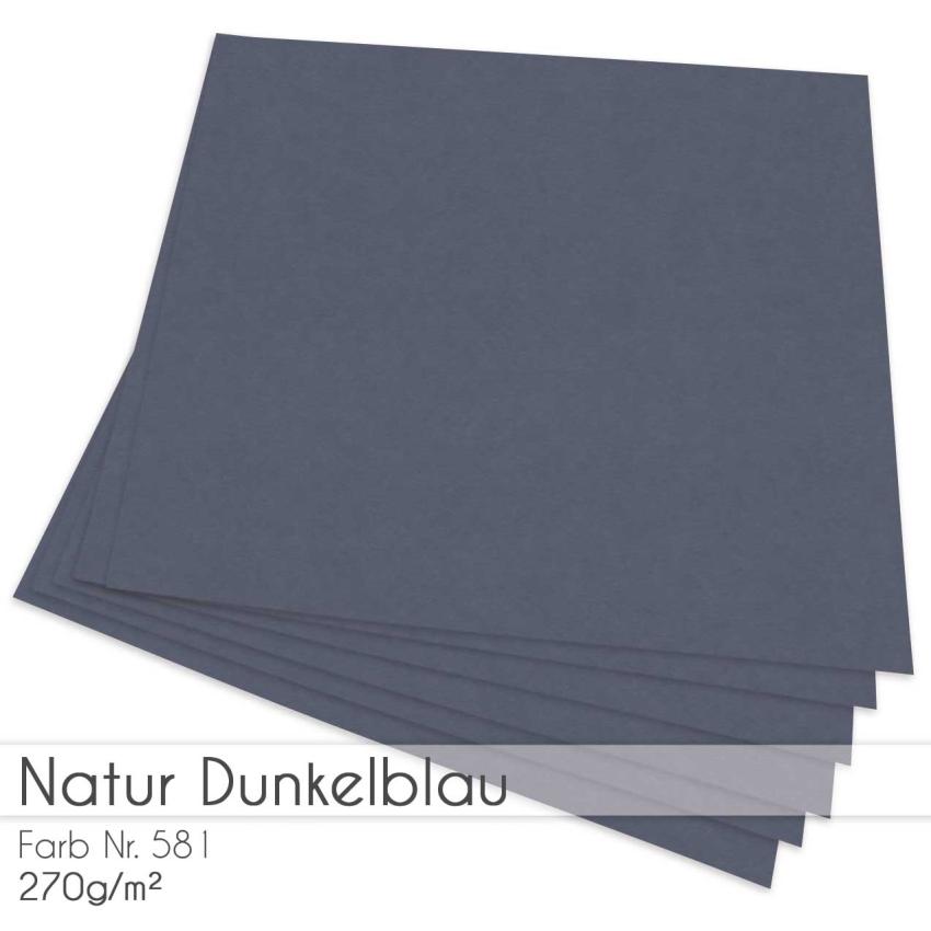 Cardstock "Natur" 12"x12"  270g/m² (30,5 x 30,5cm) in natur dunkelblau