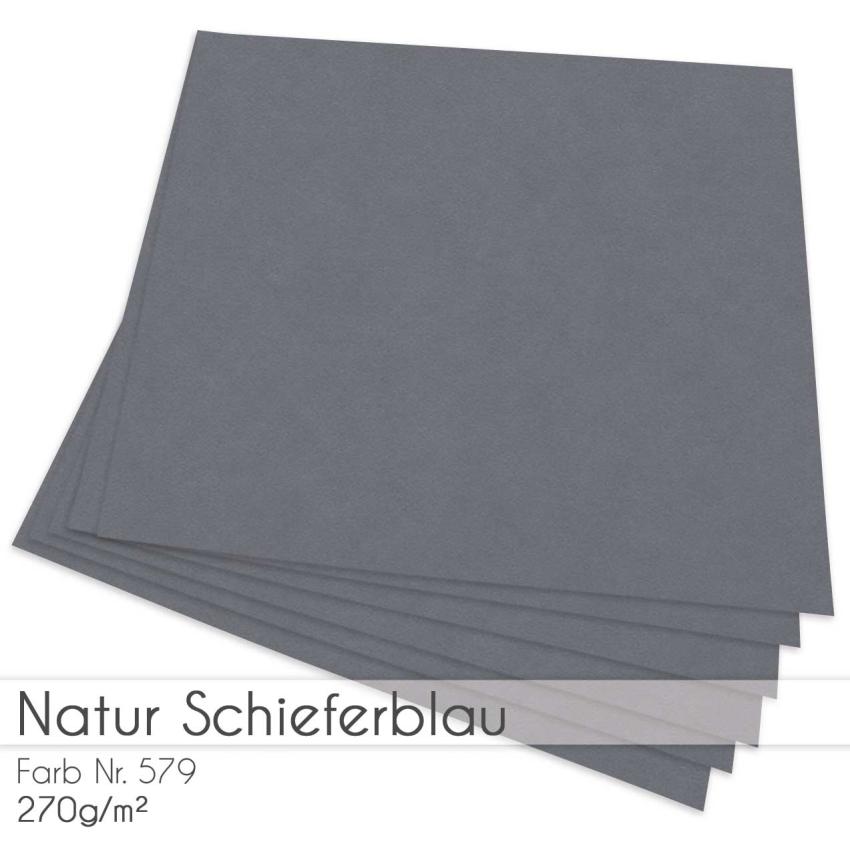 Cardstock "Natur" 12"x12"  270g/m² (30,5 x 30,5cm) in natur schieferblau