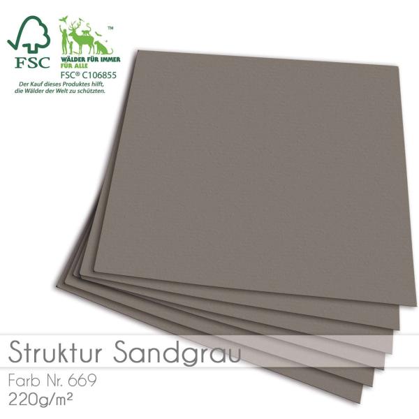 Cardstock "Struktur" 12"x12"  210g/m² (30,5 x 30,5cm) in struktur sandgrau