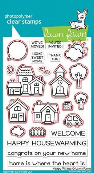 Lawn Fawn Stempelset "Happy Village" Clear Stamp