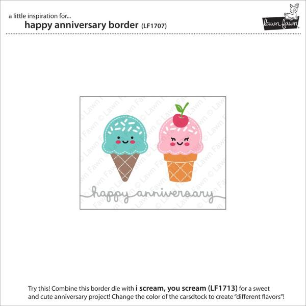 Lawn Fawn Craft Die - Happy Anniversary Border