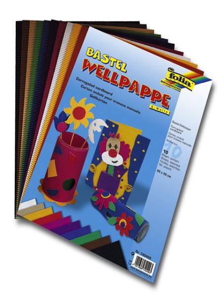 Bastelwellpappe (E-Welle) DIN A4 in 15 Farben